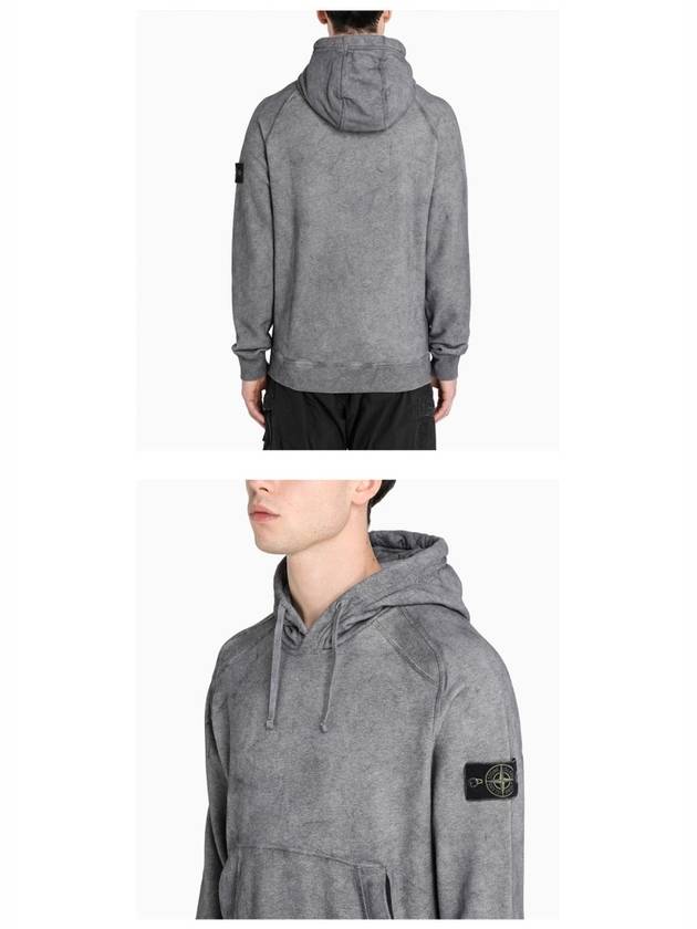 Dust Colour Treatment Hoodie Grey - STONE ISLAND - BALAAN 6