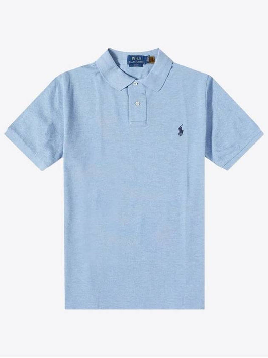 Polo Men s Pony Logo Embroidered Slim Fit Short Sleeve T Shirt Blue 710548797013 - RALPH LAUREN - BALAAN 1