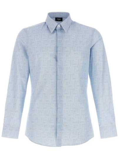 Shadow Cotton Long Sleeve Shirt Light Blue - FENDI - BALAAN 2