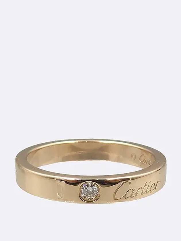 B40864 18K pink gold C de engraving 1 point diamond wedding band ring No 50 - CARTIER - BALAAN 2