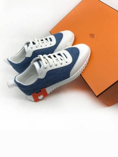 Bouncing Denim Low Top Sneakers Light Blue White - HERMES - BALAAN 2