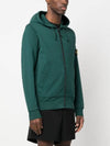 Wappen Patch Cotton Hooded Zip Up Dark Green - STONE ISLAND - BALAAN 4