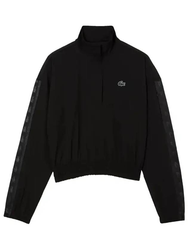 Women's Sports Loose Fit Track Jacket Black - LACOSTE - BALAAN 2