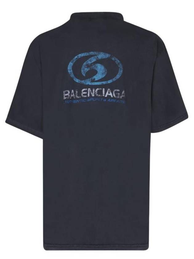 Surfer Medium Fit Short Sleeve T-Shirt Navy - BALENCIAGA - BALAAN 3