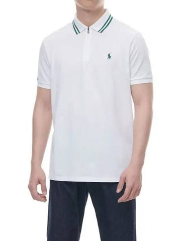 Wimbledon Custom Slim Fit Mesh Polo Shirt White - POLO RALPH LAUREN - BALAAN 1