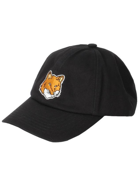 Large Fox Head Embroidery Ball Cap Black - MAISON KITSUNE - BALAAN 2