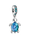 Murano Glass Sea Turtle Dangle Charm Silver - PANDORA - BALAAN 1