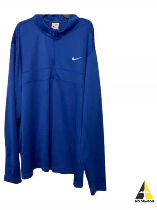 Men's Dry Fit Essentials Half Zip Long Sleeve T-Shirt Royal Blue - NIKE - BALAAN 2