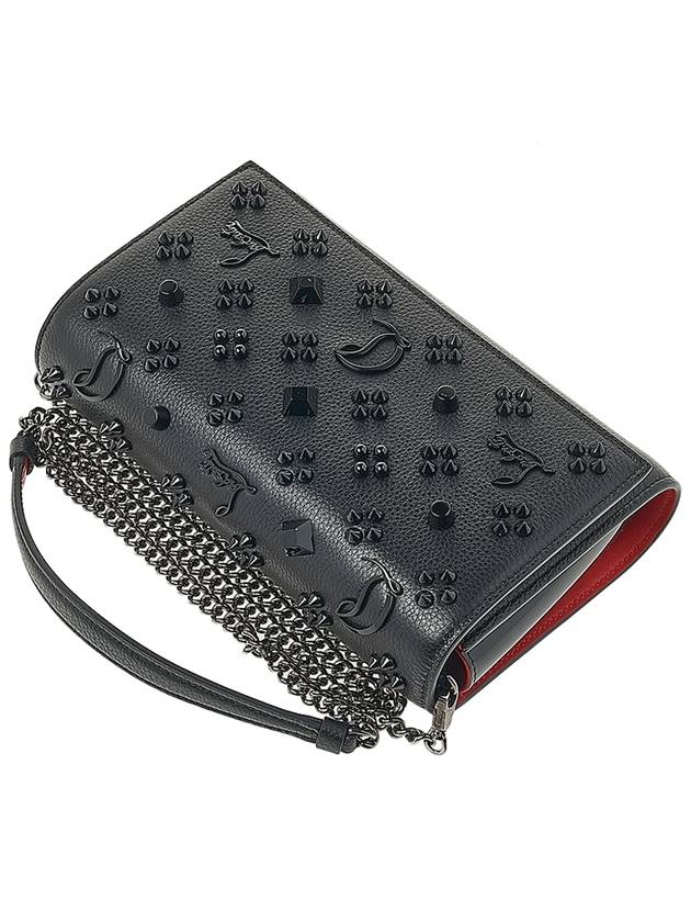 Paloma Fold-Over Embellished Clutch Bag Black - CHRISTIAN LOUBOUTIN - BALAAN 5