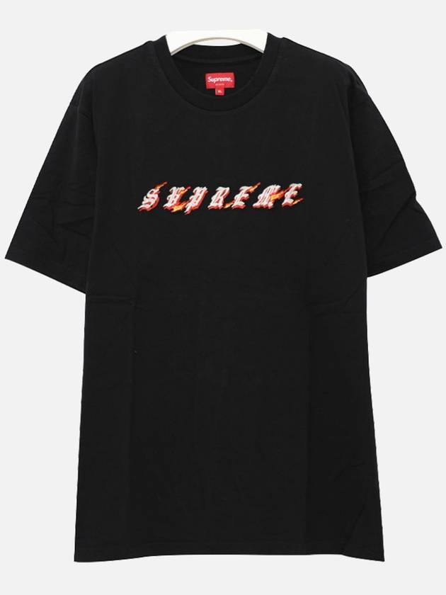 SS22KN81 BLACK Fire Logo T Shirt - SUPREME - BALAAN 3