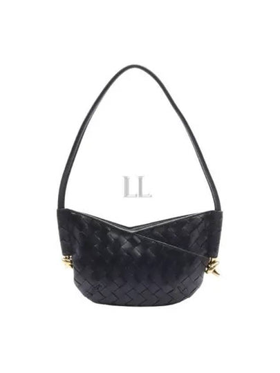 Solstice Intrecciato Mini Leather Shoulder Bag Black - BOTTEGA VENETA - BALAAN 2