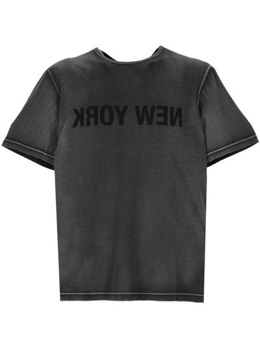 New York Garment Dyed Short Sleeve T-Shirt Black - HELMUT LANG - BALAAN 1