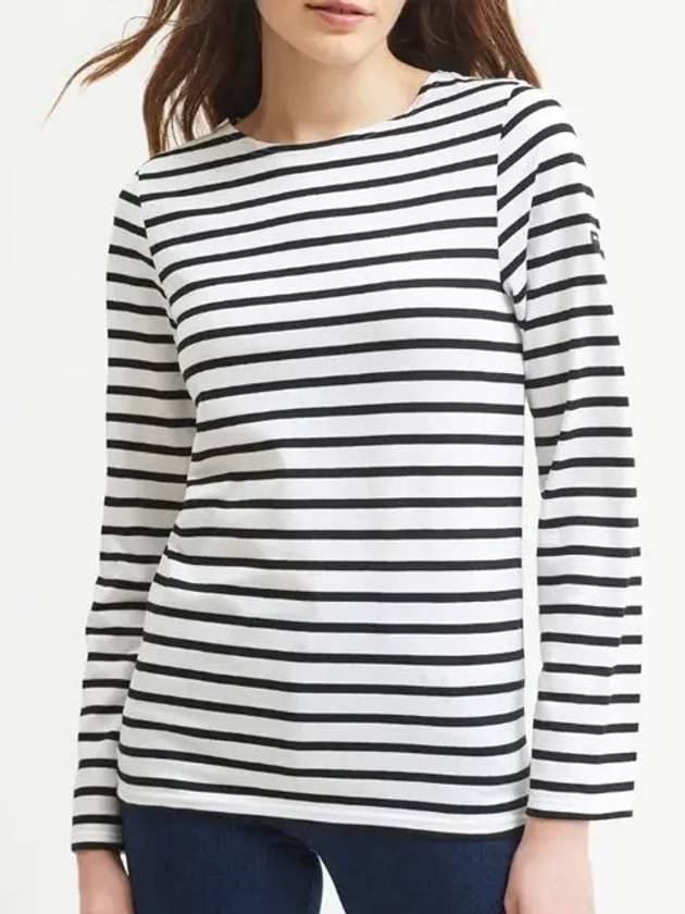 Minquiers Modern Stripe Long Sleeve T-Shirt Neige Noir - SAINT JAMES - BALAAN 2