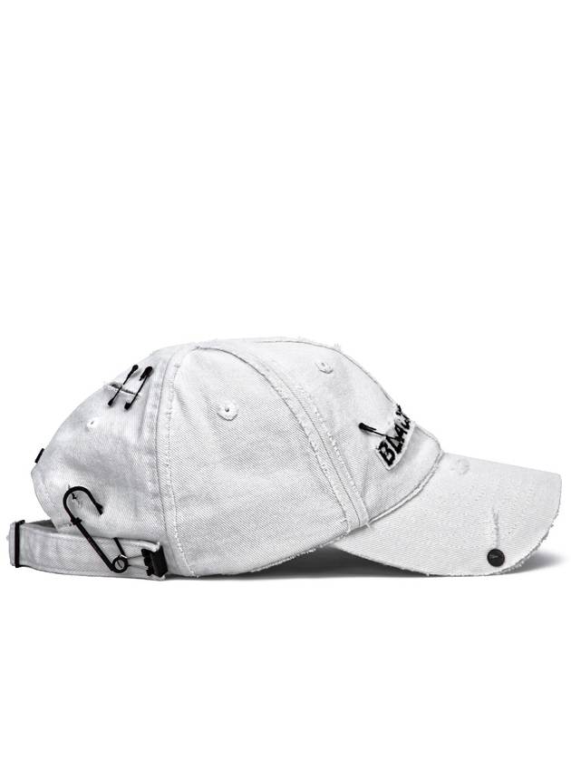 Cross Damage Custom Denim Cap White - BLACKBLOND - BALAAN 3