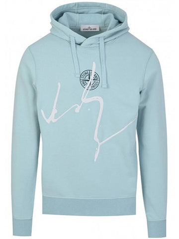 761566481 V0044 Embroidered Logo Hooded Sweatshirt Sky Men's T-Shirt TTA - STONE ISLAND - BALAAN 1