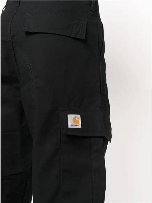 24SS WIP I032467 89 02 Logo Regular Cargo Pants Black - CARHARTT - BALAAN 2