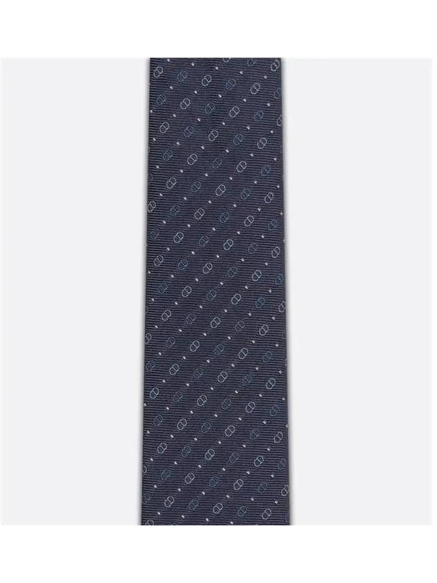 Nano CD Icon Silk Tie Navy - DIOR - BALAAN 4