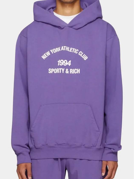 Athletic Club Cotton Hooded Top Purple - SPORTY & RICH - BALAAN 2