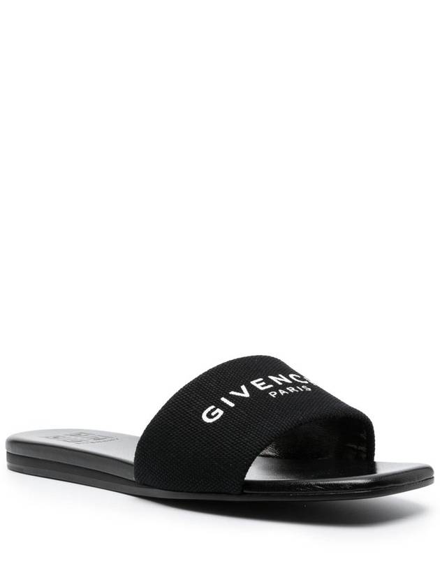 4G Logo Print Slippers Black - GIVENCHY - BALAAN 3