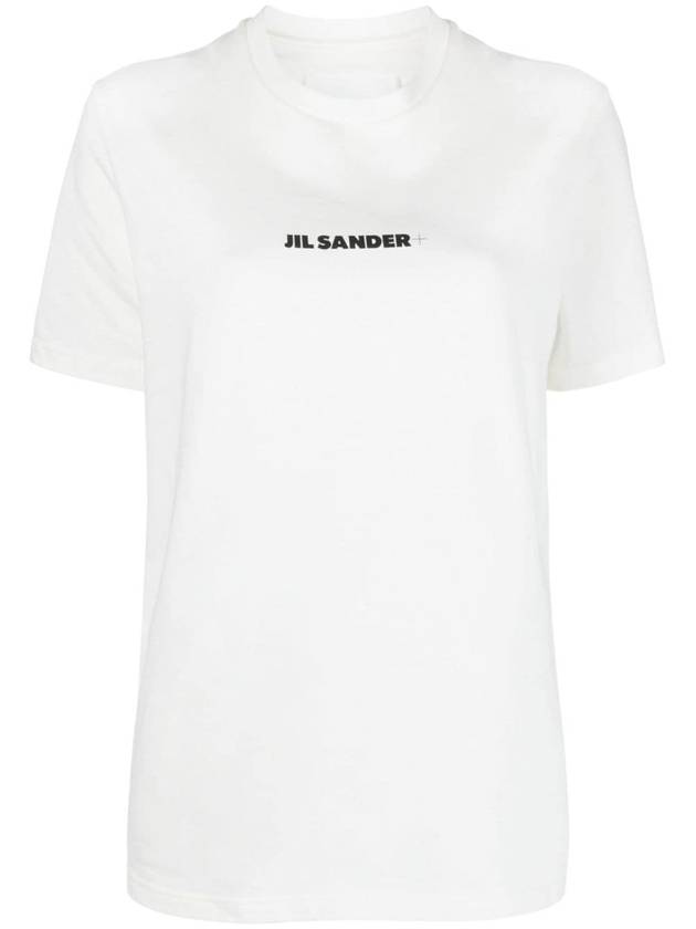 Logo Print Short Sleeve T-Shirt White - JIL SANDER - BALAAN 2