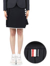 Women's 4 Bar Mini Pleated Skirt Navy - THOM BROWNE - BALAAN 2