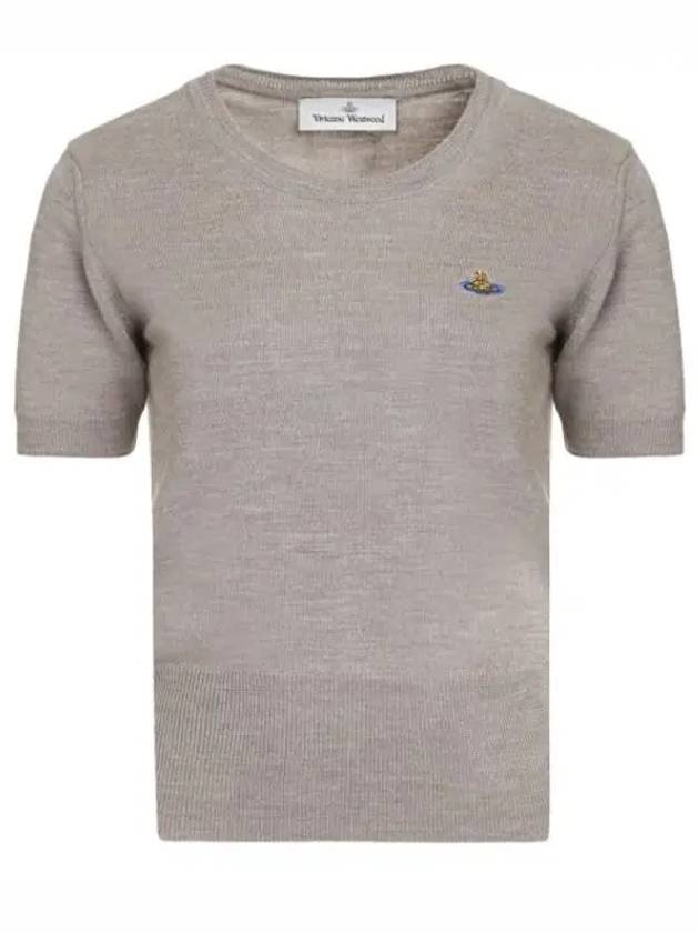 ORB Logo Short Sleeve Knit Top Grey - VIVIENNE WESTWOOD - BALAAN 2