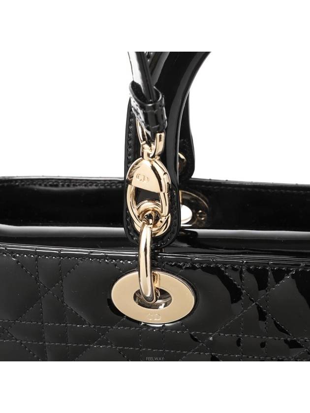 Lady Large Patent Tote Bag Black - DIOR - BALAAN 8