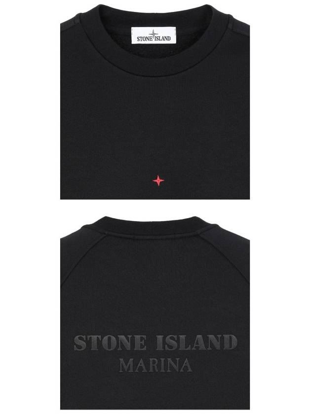 Marina Logo Patch Sweatshirt Black - STONE ISLAND - BALAAN 7