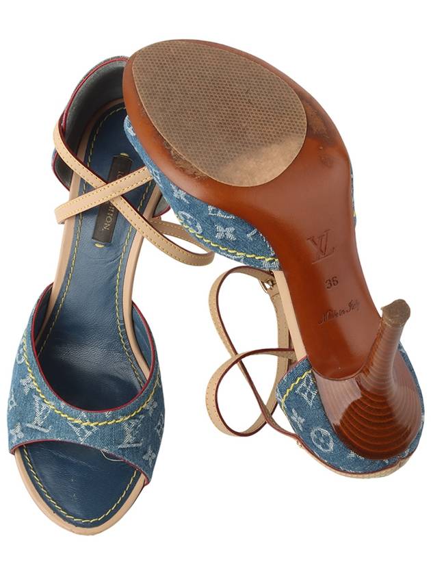 Monogram denim heel sandals size 3633594Y - LOUIS VUITTON - BALAAN 7