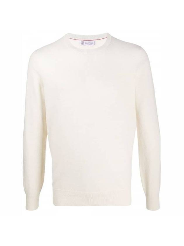 crew neck cashmere knit top white - BRUNELLO CUCINELLI - BALAAN 1