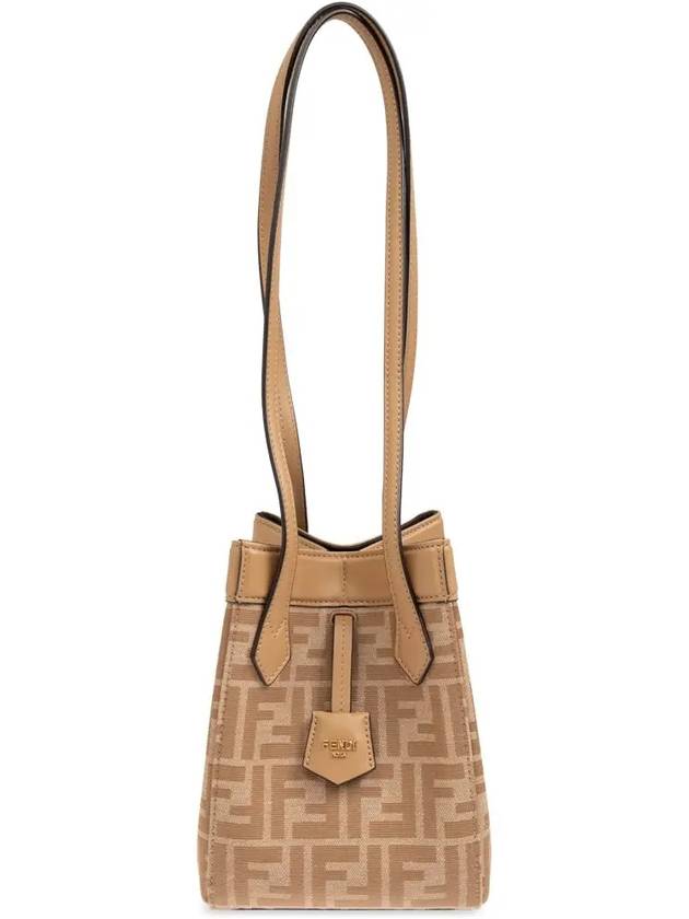 Origami FF Jacquard Mini Shoulder Bag Beige - FENDI - BALAAN 3