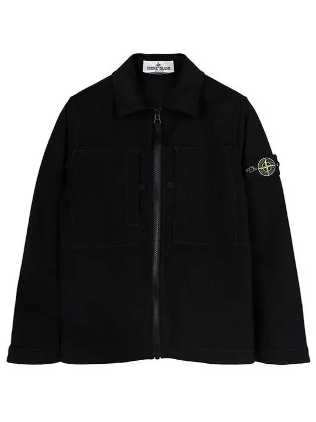 Kids Wappen Overshirt Jacket Black - STONE ISLAND - BALAAN 1