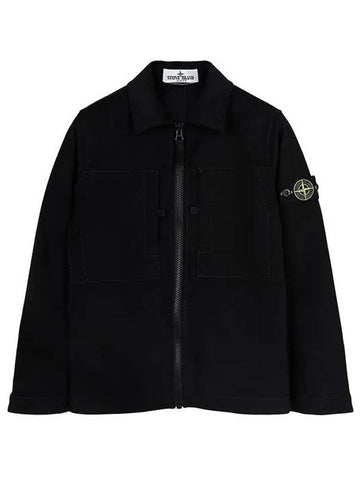 Kids Wappen Overshirt Jacket Black - STONE ISLAND - BALAAN 1