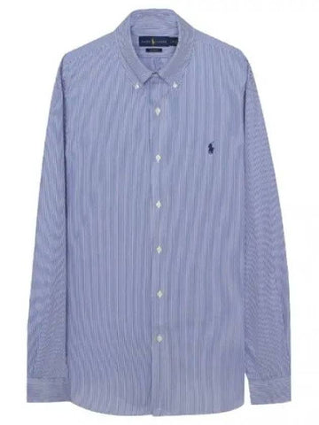 Pony logo embroidered stretch poplin striped shirt long sleeve - POLO RALPH LAUREN - BALAAN 1