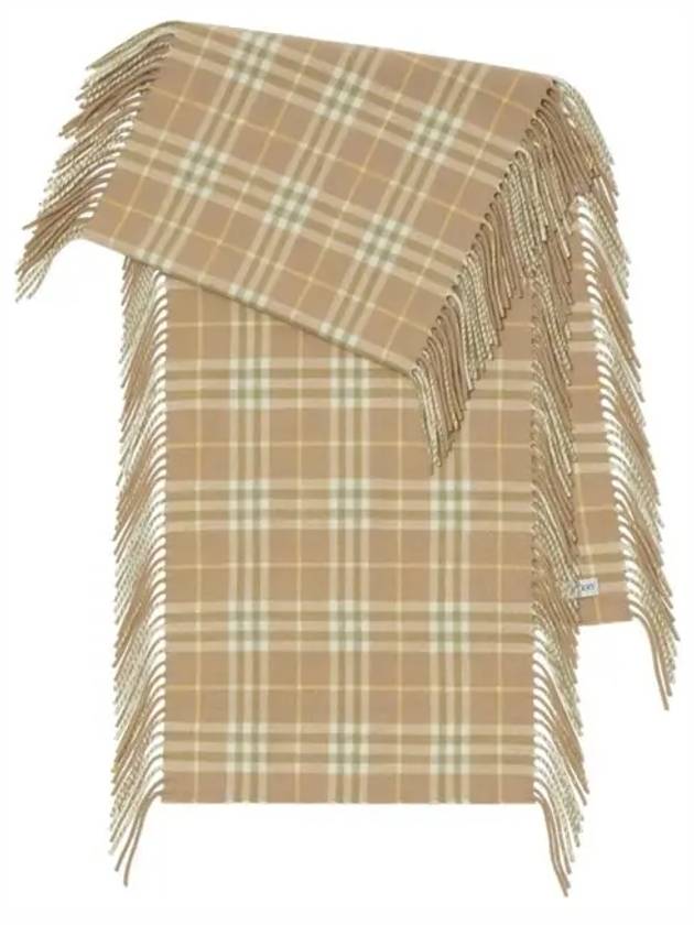 Vintage Check Cashmere Fringe Scarf Beige - BURBERRY - BALAAN 2