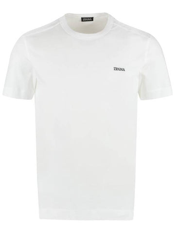 Zegna Logo Cotton T-Shirt - ERMENEGILDO ZEGNA - BALAAN 1