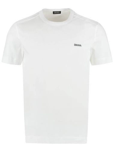 Zegna Logo Cotton T-Shirt - ERMENEGILDO ZEGNA - BALAAN 1