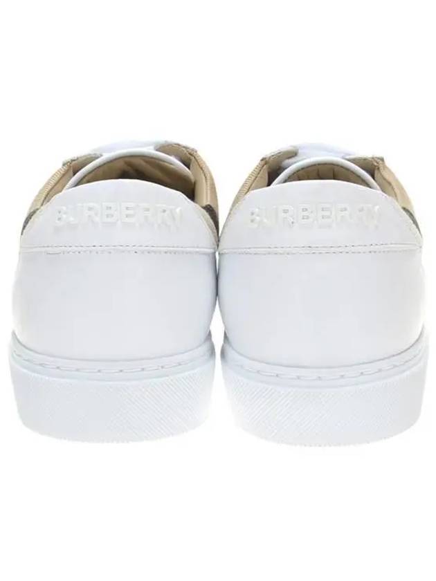 House Check Leather Sneakers Optic White - BURBERRY - BALAAN 4