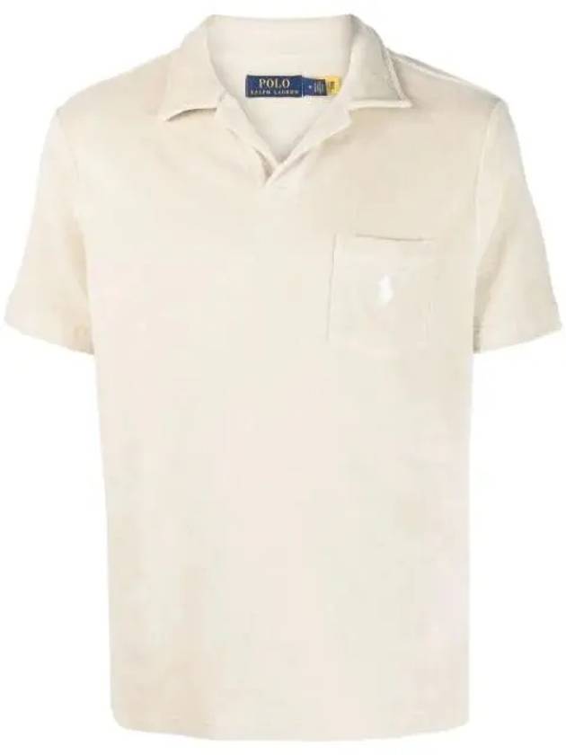 Embroidered Logo Pocket Short Sleeves Polo Shirt Beige - POLO RALPH LAUREN - BALAAN 1