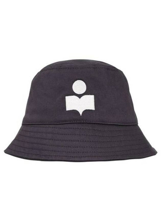 logo embroidered bucket hat navy - ISABEL MARANT - BALAAN.