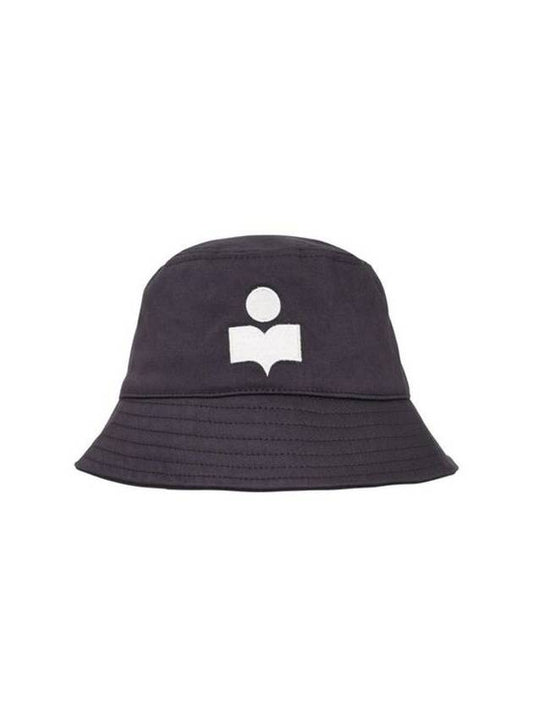 logo embroidered bucket hat navy - ISABEL MARANT - BALAAN 1