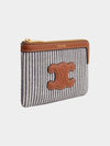 Cuir Triomphe Logo Stripe Card Wallet 10C662FVG D758 - CELINE - BALAAN 3