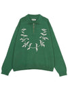 MRS24KT032 GREEN Men s half zip up knit - BODE - BALAAN 1