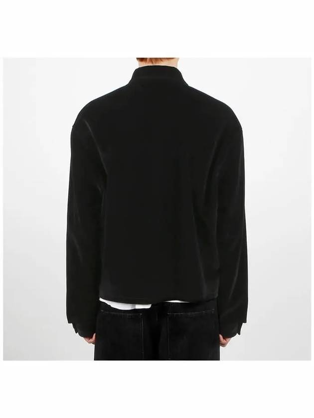 Velvet Denim Blouson Jacket Black - PRADA - BALAAN 5