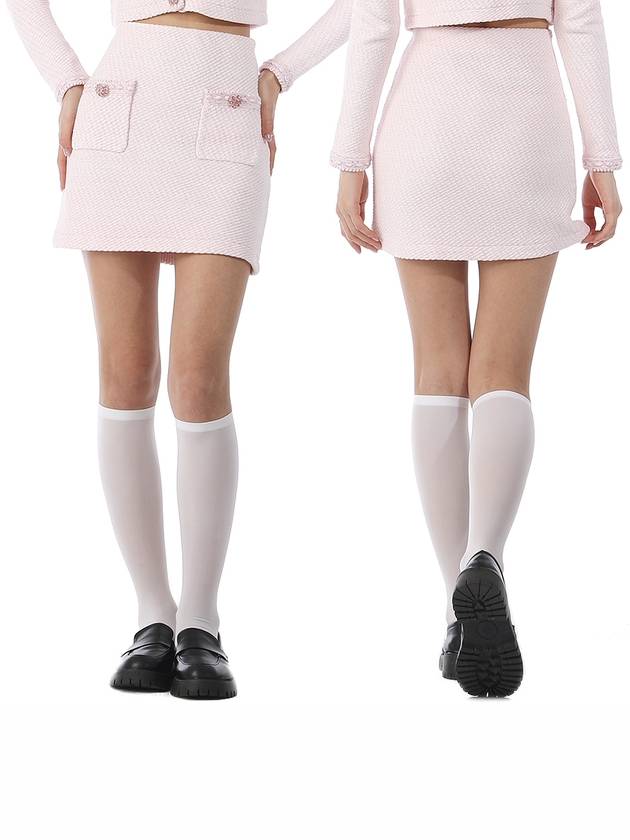 women's knit mini H-line skirt pink - SELF PORTRAIT - BALAAN.