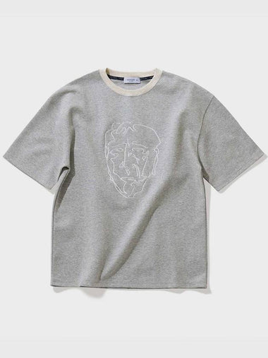 Face drawing embroidery short sleeve t shirt melange - FFEFF STUDIO - BALAAN 1