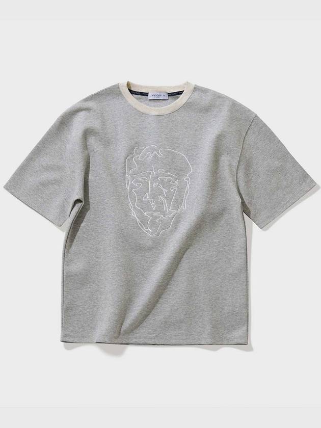 Face drawing embroidery short sleeve t shirt melange - FFEFF STUDIO - BALAAN 2