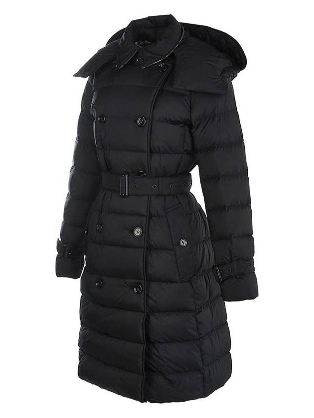 Women's Double Breasted Hooded Padded Black - BURBERRY - BALAAN 3