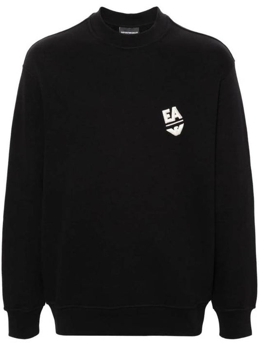 Embroidery Logo Sweatshirt Black - EMPORIO ARMANI - BALAAN 1