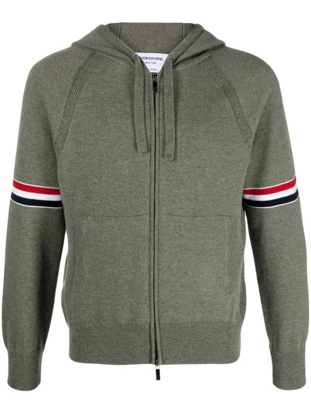 Armband Cashmere Zip-Up Hoodie Dark Green - THOM BROWNE - BALAAN 1